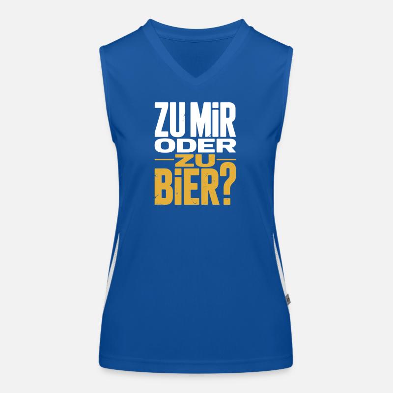 Bier Zu Mir Oder Zu Bier Flirt Single Party Malle Funktionelles Kontrast-Tank Top für Frauen