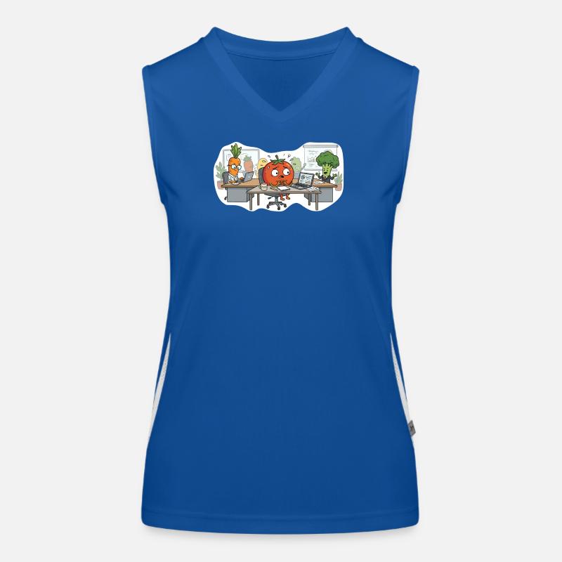 Stressed Tomato – Office Vegetables Funktionelles Kontrast-Tank Top für Frauen