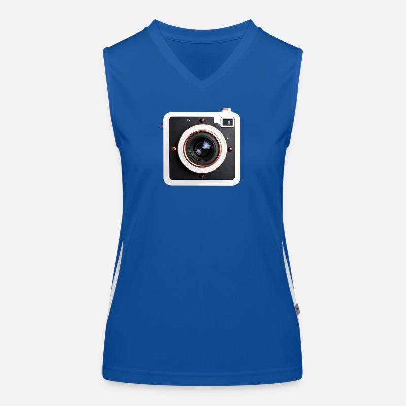 Retro Square Camera Copper Accents Women's Functional Contrast Tank Top