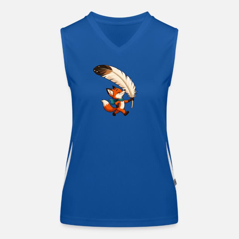 Fuchs mit Federkiel Funktionelles Kontrast-Tank Top für Frauen