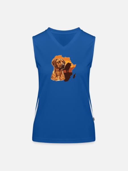 Rhodesian Ridgeback  - Funktionelles Kontrast-Tank Top für Frauen - Royal/Weiß - Vorne