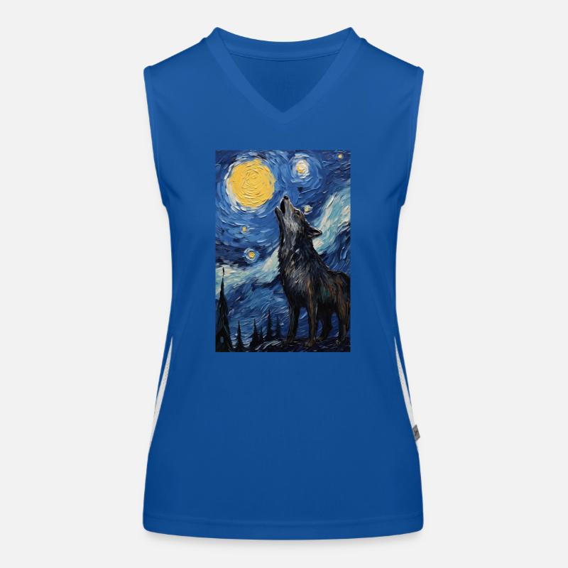 Wolf Funktionelles Kontrast-Tank Top für Frauen