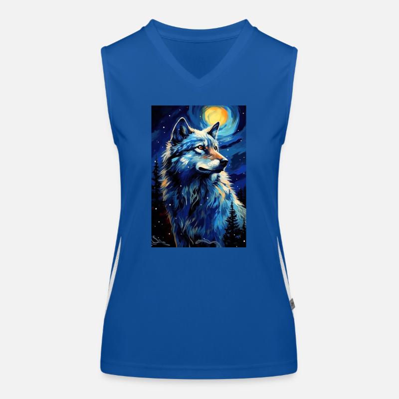 Wolf Funktionelles Kontrast-Tank Top für Frauen