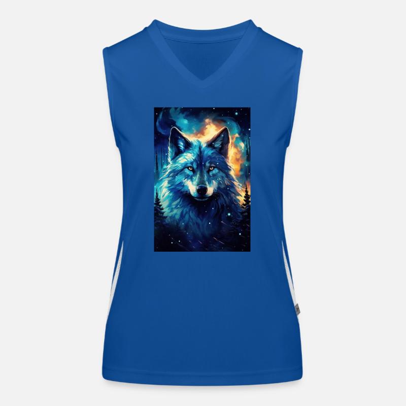 Wolf Funktionelles Kontrast-Tank Top für Frauen