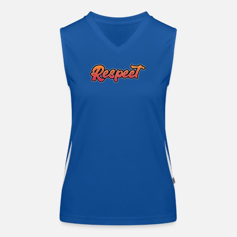 Lettrage Respekt dans un design dynamique Débardeur respirant contrasté Femme