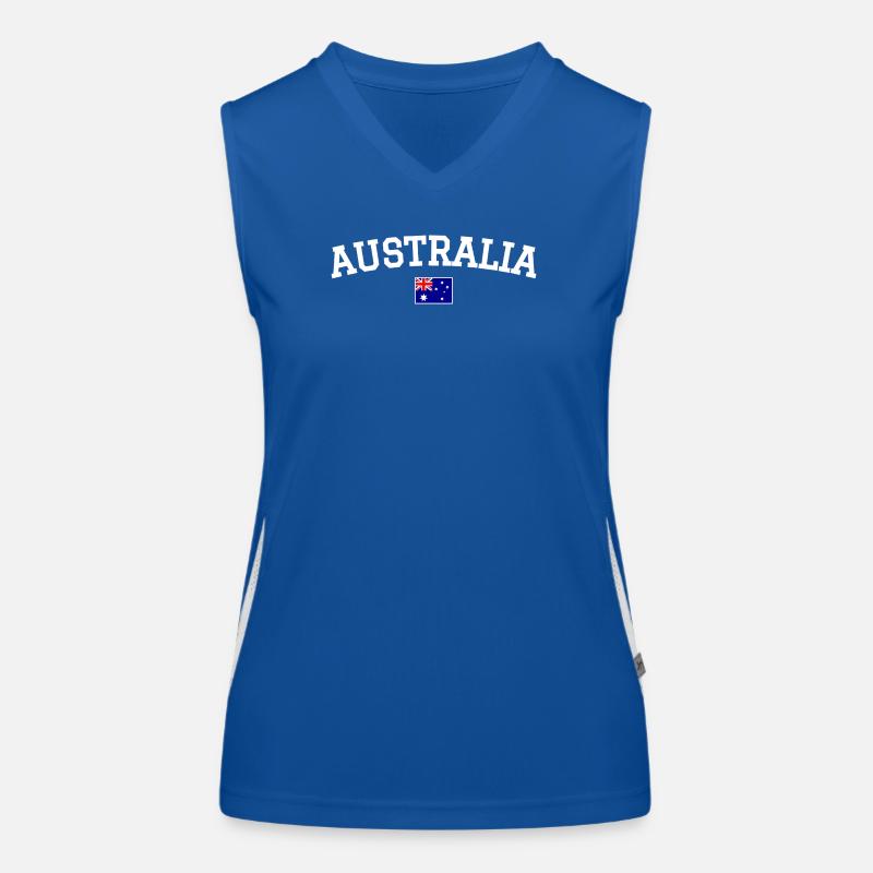 Drapeau australien : Dessin blanc Débardeur respirant contrasté Femme