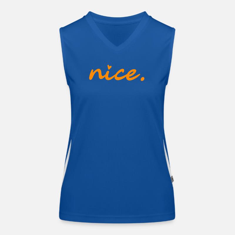 Nice. (orange without shadow) Women's Functional Contrast Tank Top