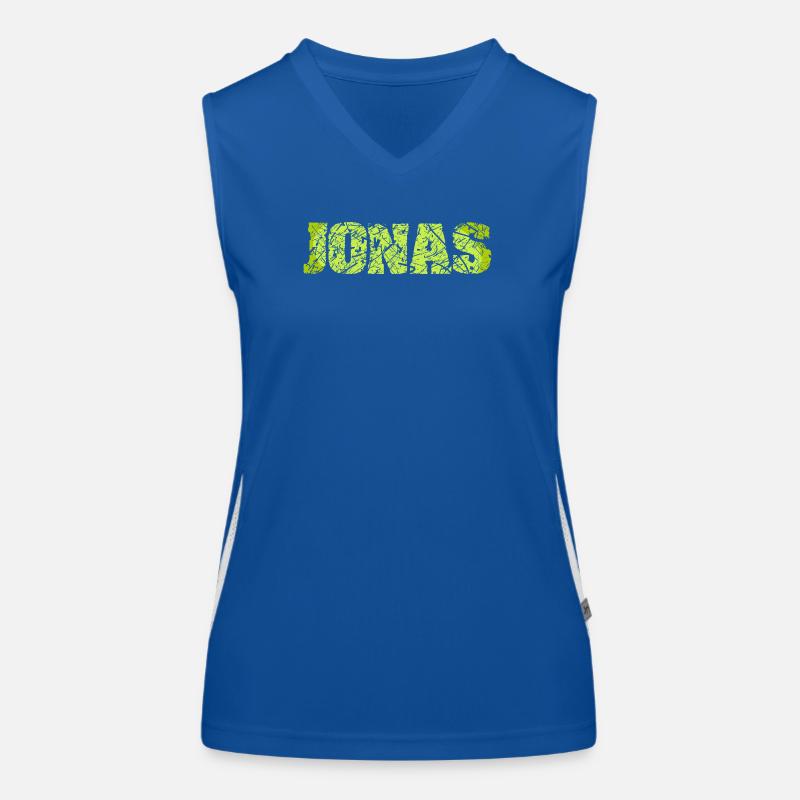 Name Jonas Funktionelles Kontrast-Tank Top für Frauen