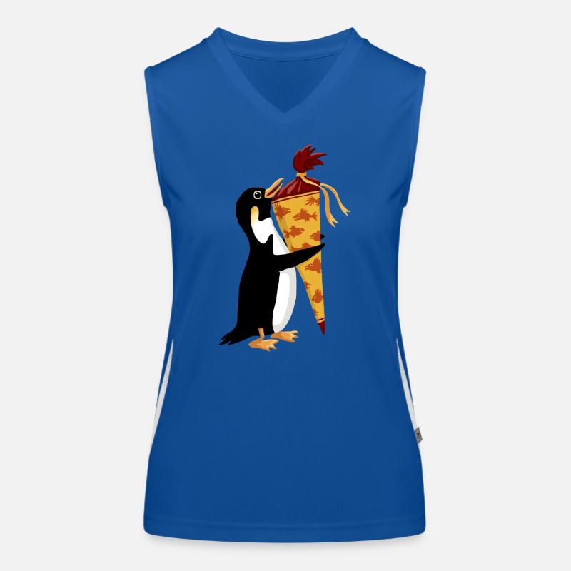 Penguin school cone Women's Functional Contrast Tank Top