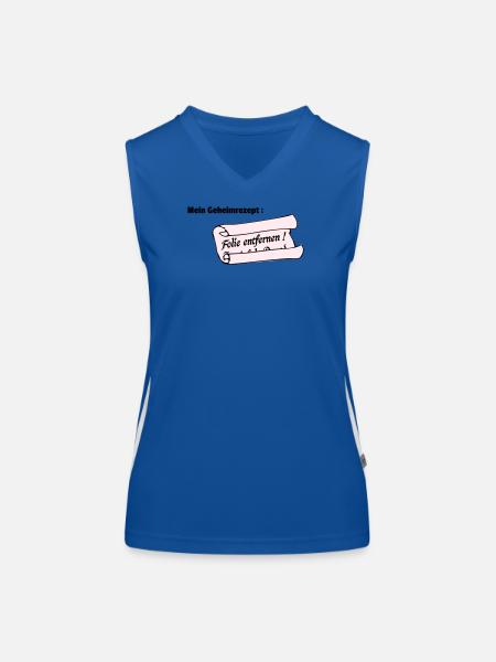 Secret - Débardeur respirant contrasté Femme - bleu/blanc - Devant