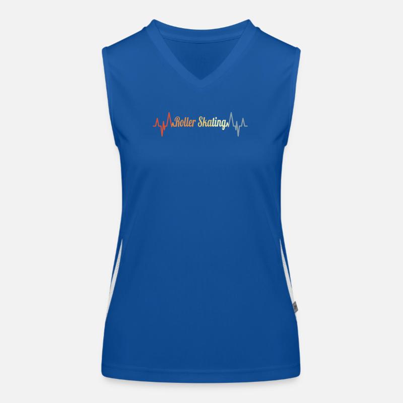 Rollerskates Herzklopfen Funktionelles Kontrast-Tank Top für Frauen