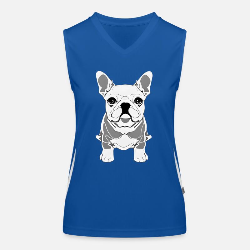 Motif d’impression graphique de conception de bouledogue français Débardeur respirant contrasté Femme