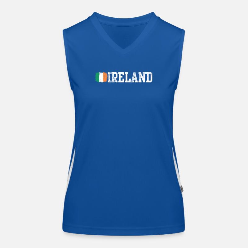 Irland Pinselstrich Trikolore Funktionelles Kontrast-Tank Top für Frauen