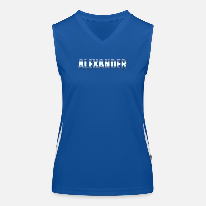 Name Alexander Funktionelles Kontrast-Tank Top für Frauen