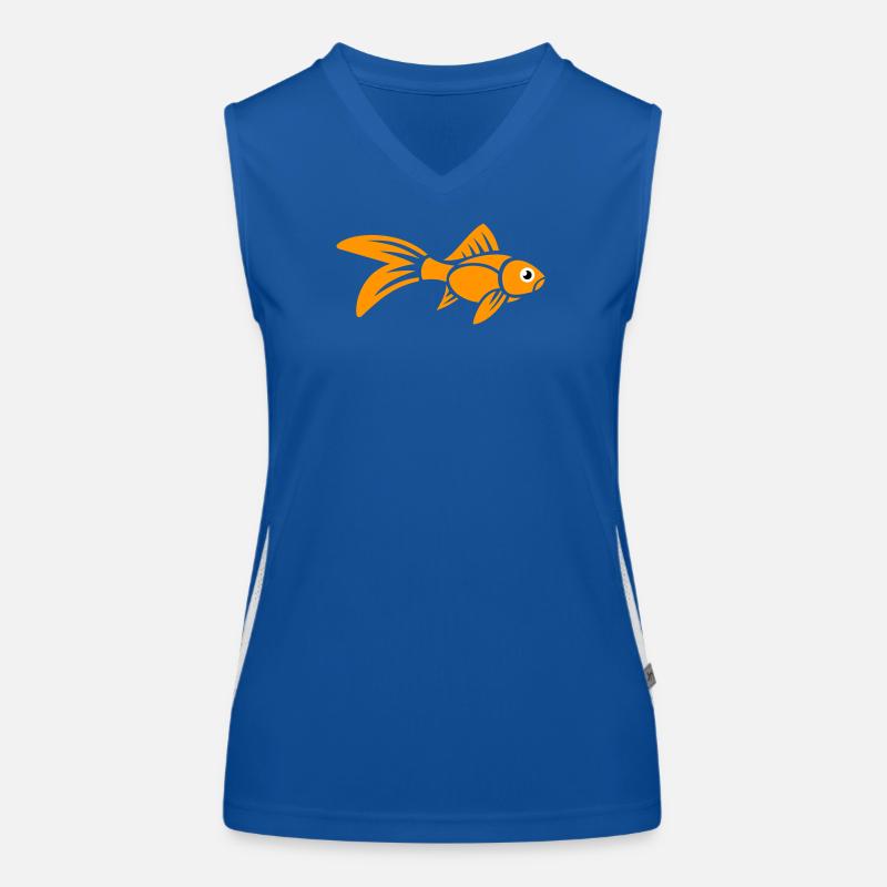 Stilisierter Goldfisch Funktionelles Kontrast-Tank Top für Frauen