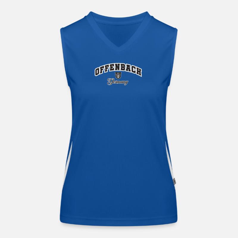 Offenbach Germany Crest Typography Funktionelles Kontrast-Tank Top für Frauen
