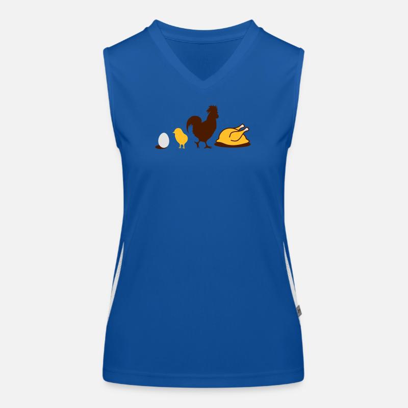 Egg,chick, rooster and chicken poultry Evolution Women's Functional Contrast Tank Top
