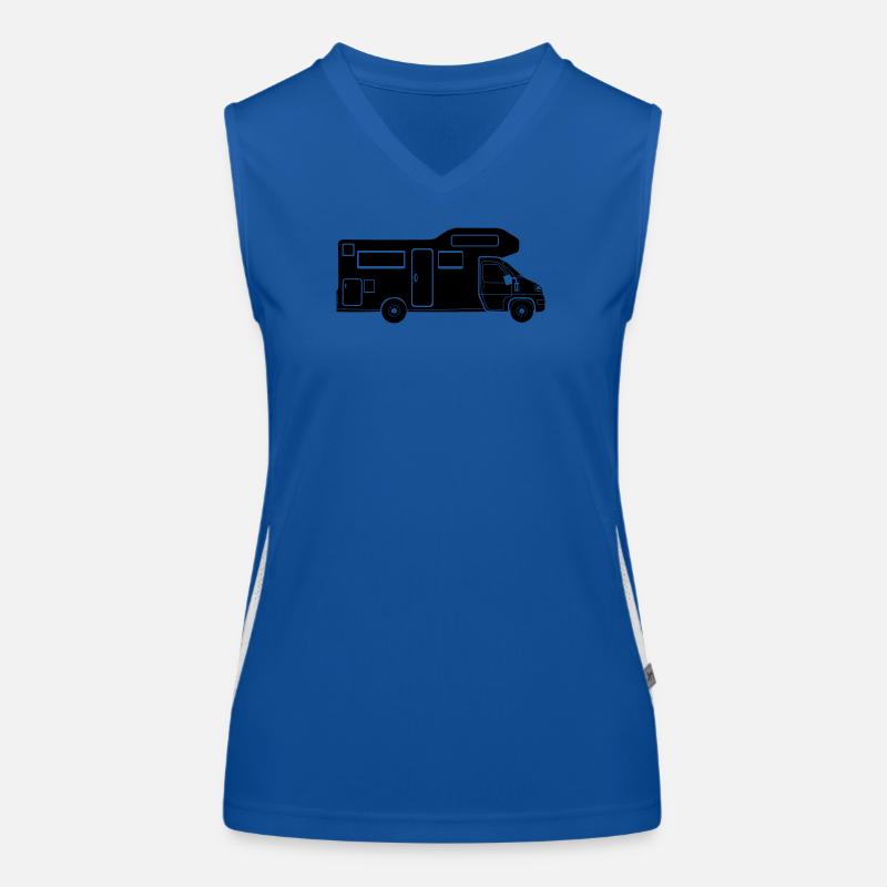 Wohnmobil-Silhouette – schlichtes Camping-Design Funktionelles Kontrast-Tank Top für Frauen