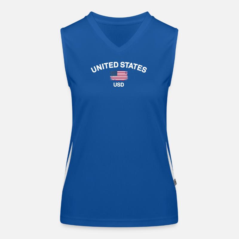 Graphique USD du drapeau américain vieilli Débardeur respirant contrasté Femme