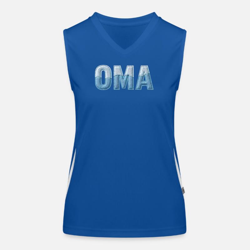 Oma Denim Schriftzug Patchwork Trend Funktionelles Kontrast-Tank Top für Frauen