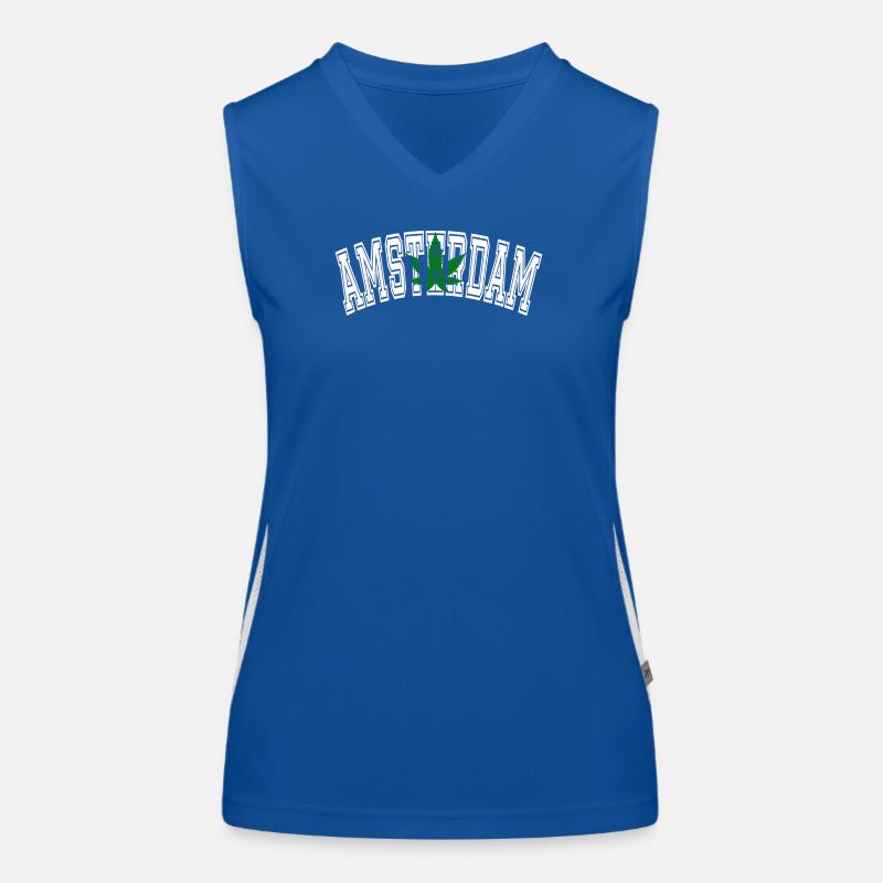 Amsterdam design with cannabis leaf Women's Functional Contrast Tank Top