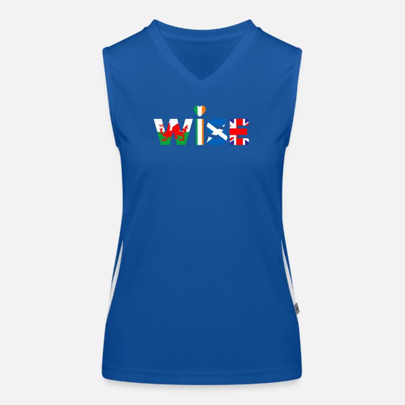 Wise - Women's Functional Contrast Tank Top - royal/white