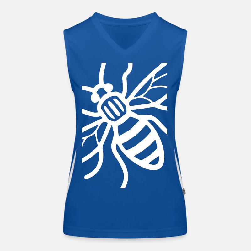 Manchester Bee (White) Women's Functional Contrast Tank Top