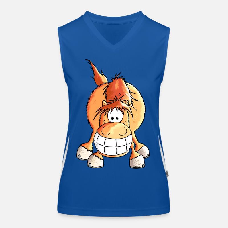 Grinsepferd - Pferd - Pony Funktionelles Kontrast-Tank Top für Frauen