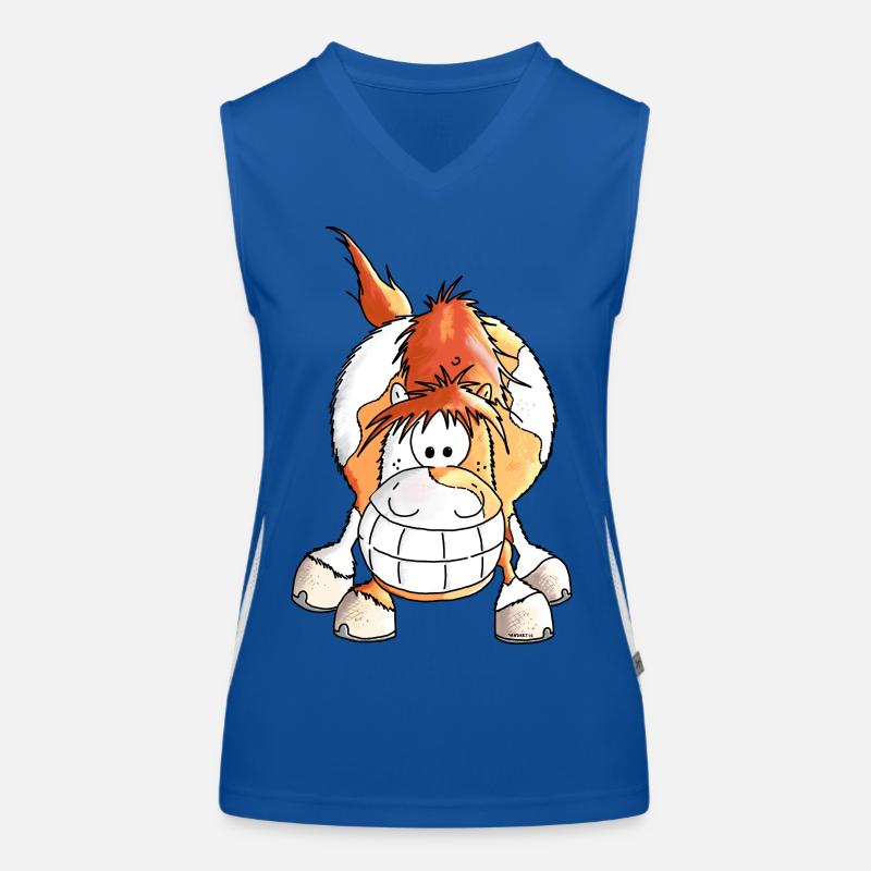 Grinsepferd - Pferd - Pony Funktionelles Kontrast-Tank Top für Frauen