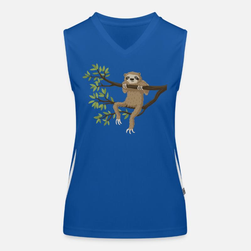 Sloth hangs out Women's Functional Contrast Tank Top