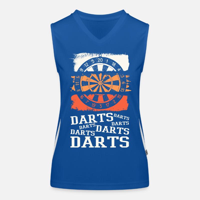 Fléchettes, jeu de fléchettes, jeu de fléchettes, fléchettes, joueurs de fléchettes Débardeur respirant contrasté Femme