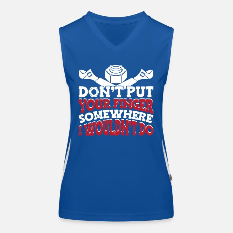 Don't Put Your Finger Somewhere | Machinist Gift Funktionelles Kontrast-Tank Top für Frauen
