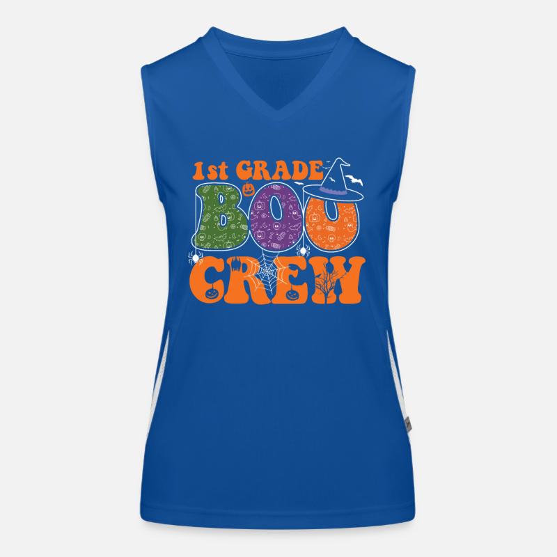 1st Class Boo Crew Spooky Pumpkin Monster Women's Functional Contrast Tank Top