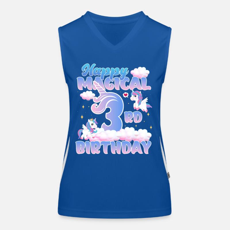 Happy Magical 3rd Birthday Einhorn Pony Funktionelles Kontrast-Tank Top für Frauen