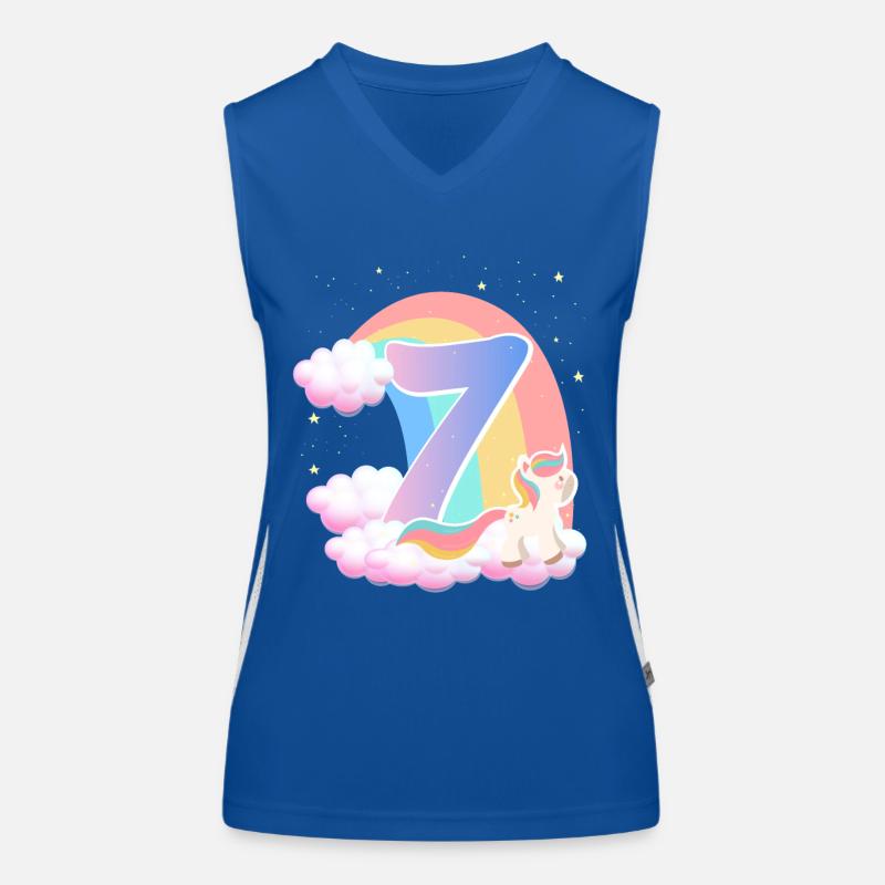 7 Einhorn Regenbogen Wolken Kleines Pony 7. Funktionelles Kontrast-Tank Top für Frauen