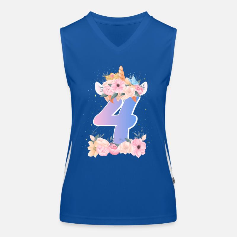 4 Einhorn Krone Niedlicher Blumenstrauß 4. Funktionelles Kontrast-Tank Top für Frauen