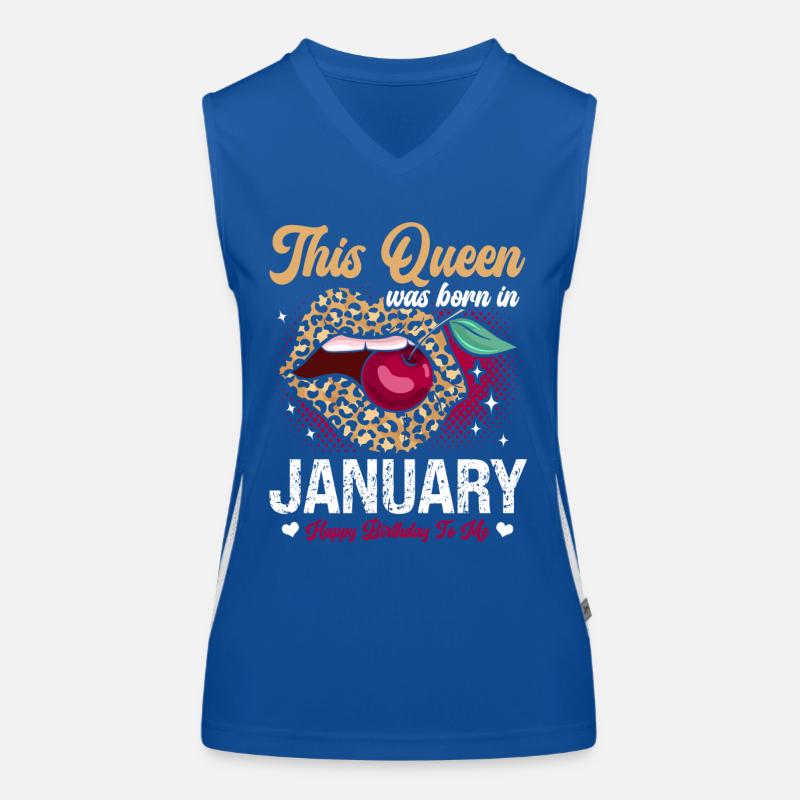 Cette reine est née en janvier heureuse Débardeur respirant contrasté Femme