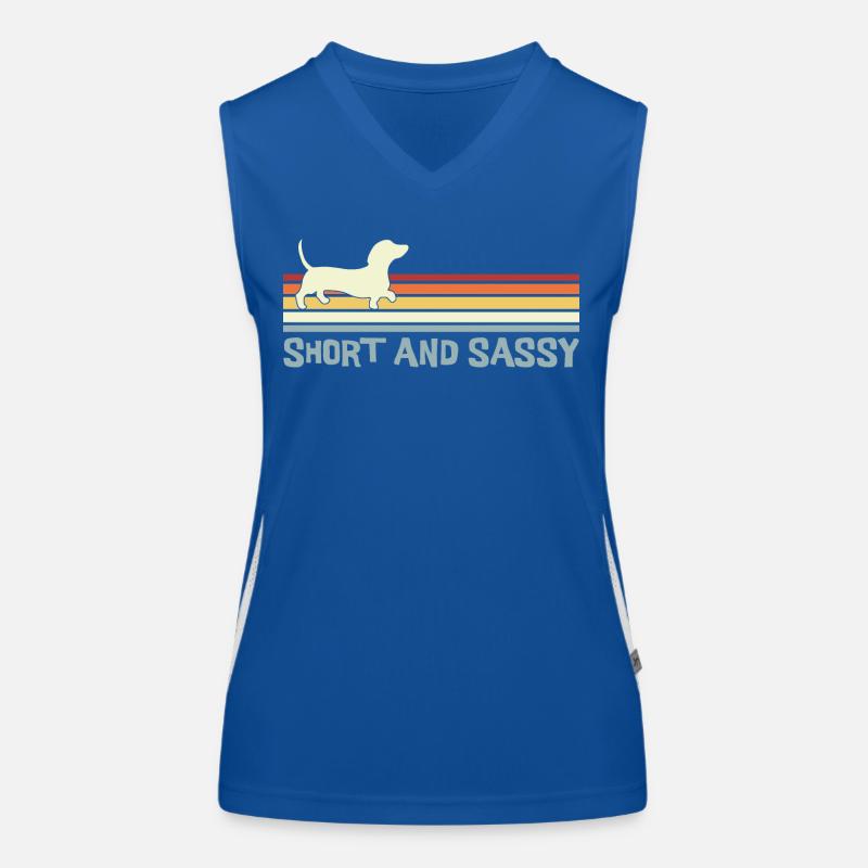 Dachshund Short and Sassy Funny Cute Weiner Dog Women's Functional Contrast Tank Top