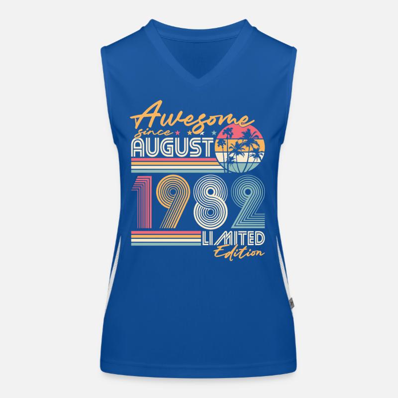 Août 1982 Vintage Anniversaire Rétro Débardeur respirant contrasté Femme