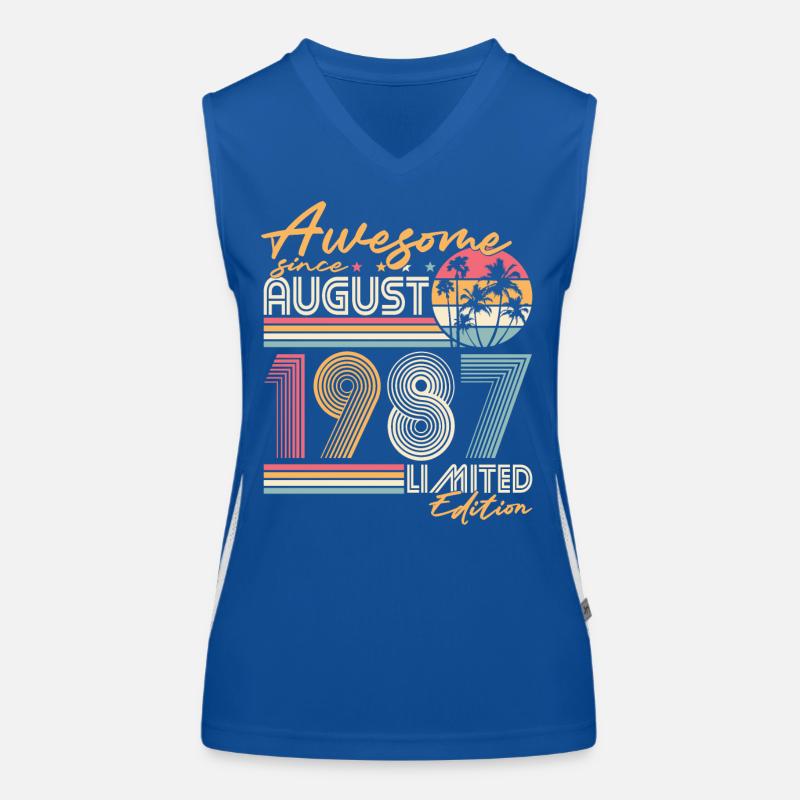 Août 1987 Vintage Anniversaire Rétro Débardeur respirant contrasté Femme