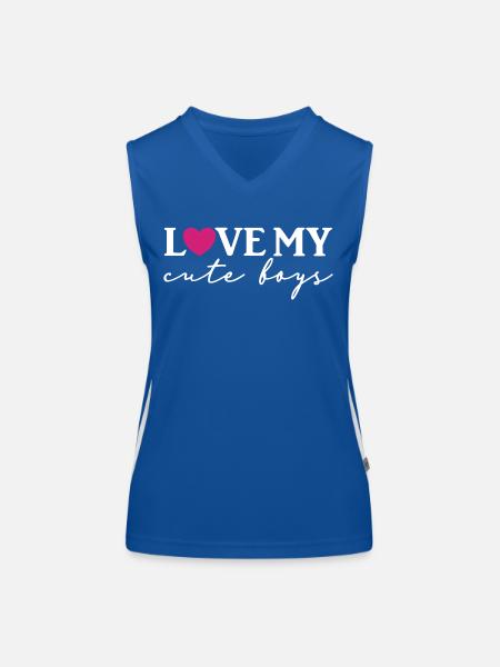 Love my cute boys - Women's Functional Contrast Tank Top - royal/white - Front