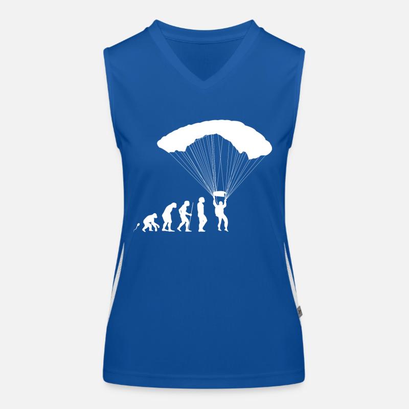 Fallschirmspringen Evolution Fun Shirt Funktionelles Kontrast-Tank Top für Frauen