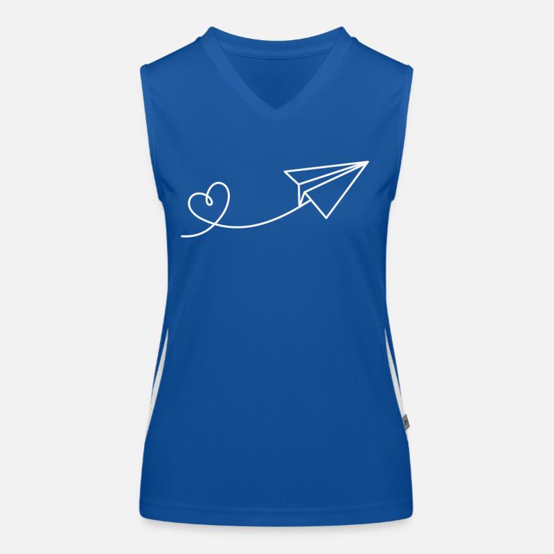 Papierflieger Papier Flieger Herz Urlaub Reise Funktionelles Kontrast-Tank Top für Frauen