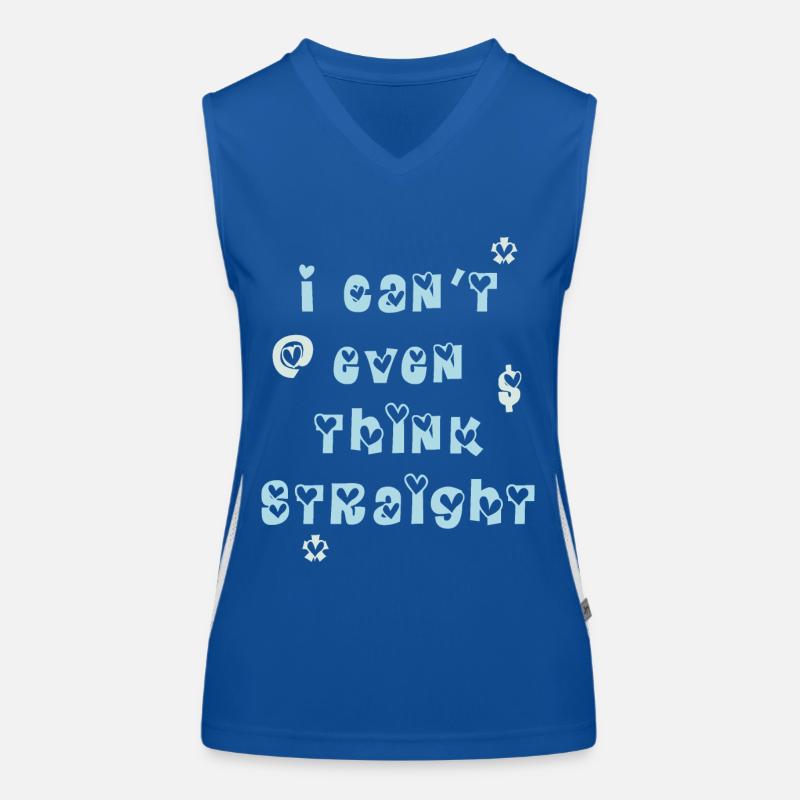 Ich kann nicht einmal gerade denken blau błękitny Liebe Funktionelles Kontrast-Tank Top für Frauen