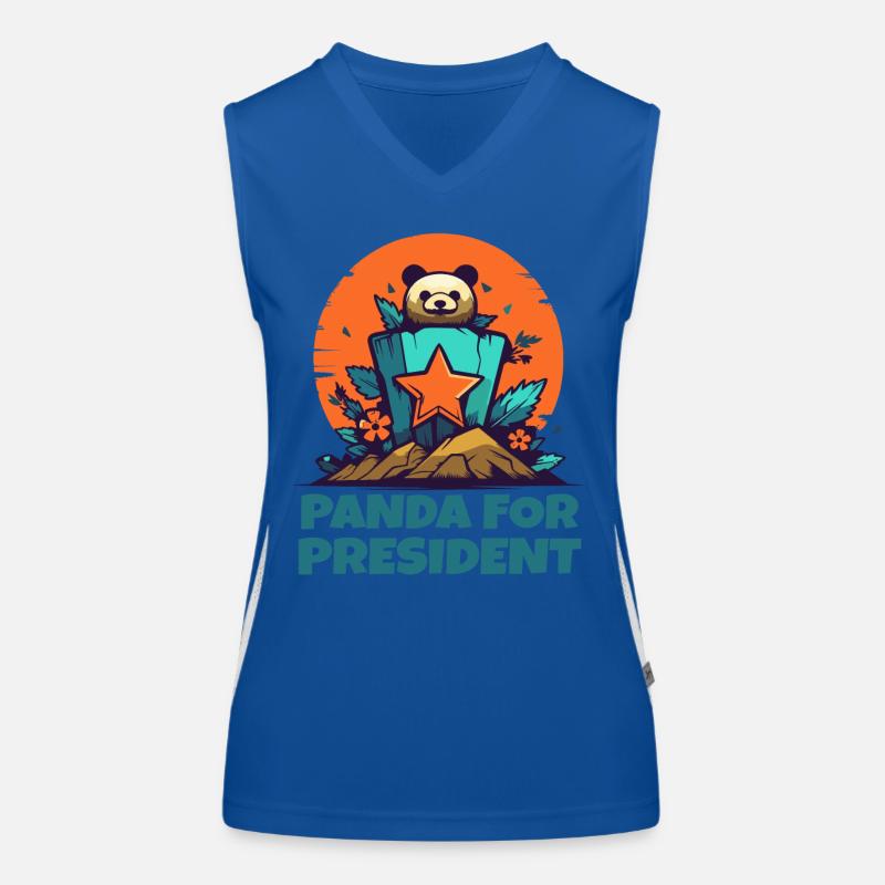 Panda for President Women's Functional Contrast Tank Top