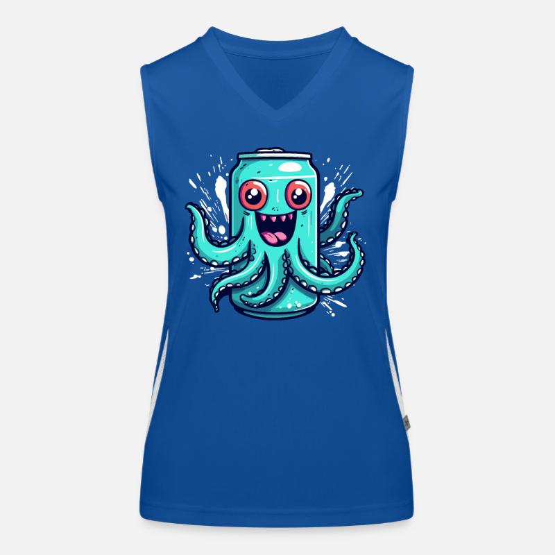 Lustiger spritziger Krake Getränkedose Funktionelles Kontrast-Tank Top für Frauen