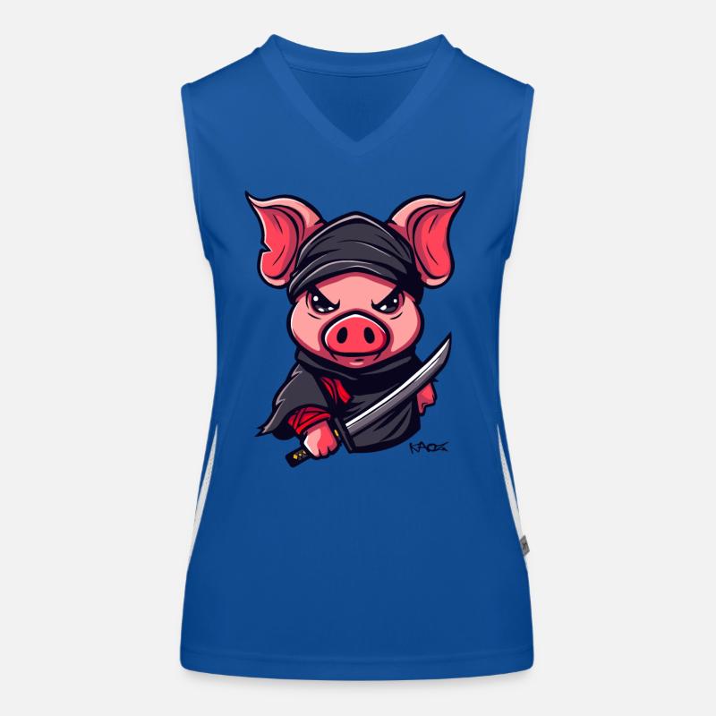 Ninja Schwein Funktionelles Kontrast-Tank Top für Frauen