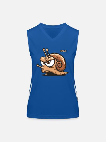 An annoyed snail - Women's Functional Contrast Tank Top - royal/white - Front