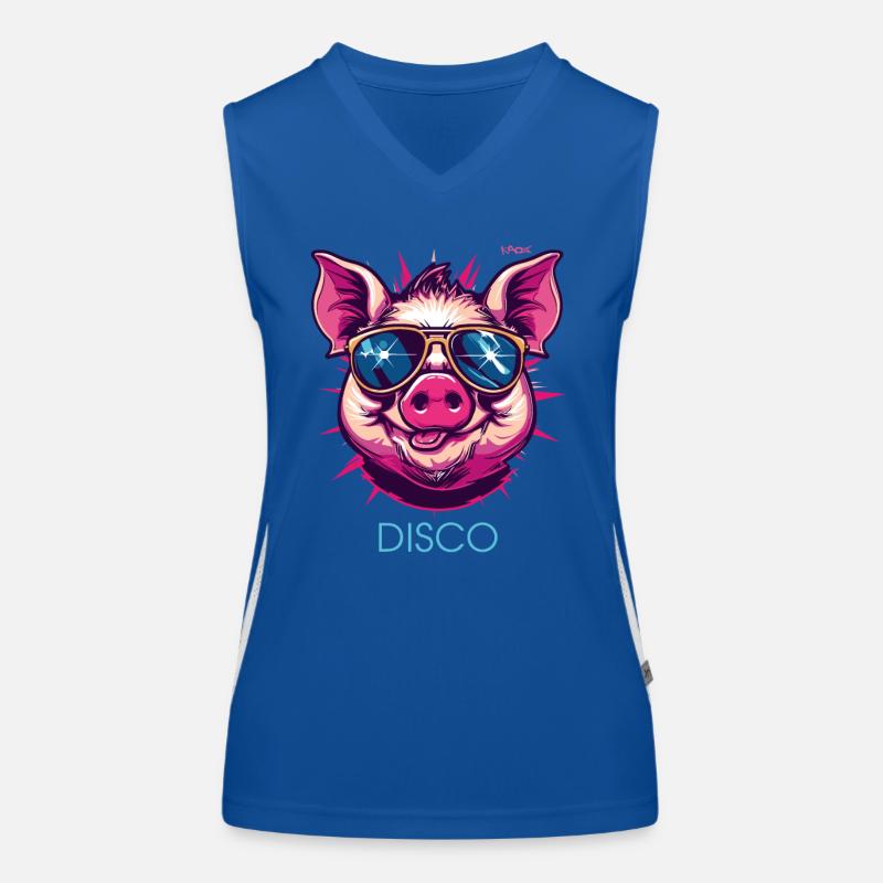 Disco Schwein Funktionelles Kontrast-Tank Top für Frauen