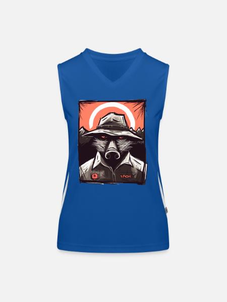 Witziges Natur und Outdoor Ranger Schwein - Funktionelles Kontrast-Tank Top für Frauen - Royal/Weiß - Vorne